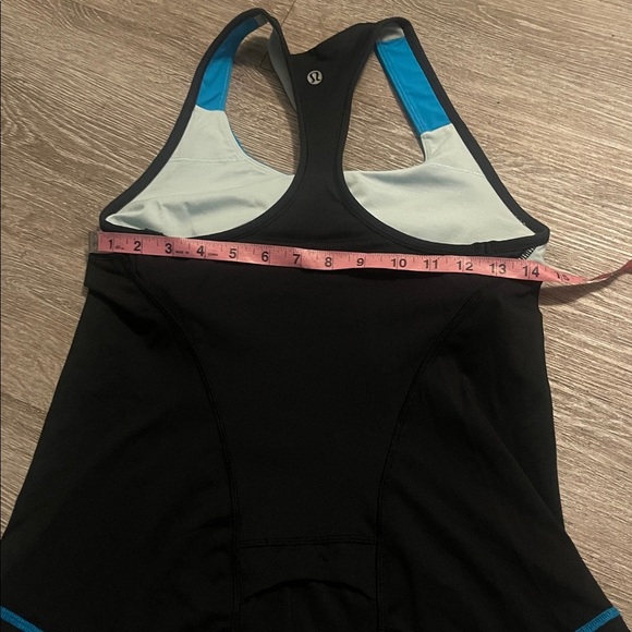 Lululemon Cardio Kick Tank workout shirt size 10 blue and black yoga running - Picture 6 of 7